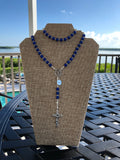 "John" Rosary in Lapis and Sterling Silver