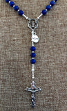 "John" Rosary in Lapis and Sterling Silver