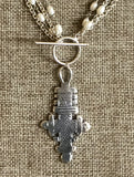 Ethiopian Cross Sterling & Pearl Necklace