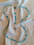Maureen Rosary in Blue Agate with Sterling Silver