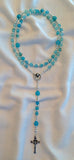 Maureen Rosary in Blue Agate with Sterling Silver