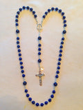 "John" Rosary in Lapis and Sterling Silver