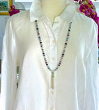 Eternity Sterling Tassel Gemstone Necklace