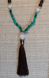 Smoky Quartz & Turquoise Mala Necklace