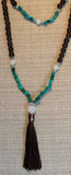 Smoky Quartz & Turquoise Mala Necklace