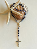 "John" Rosary in Lapis and Sterling Silver