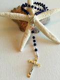 "John" Rosary in Lapis and Sterling Silver