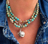 "Suzanne" African Turquoise Wrap Bracelet